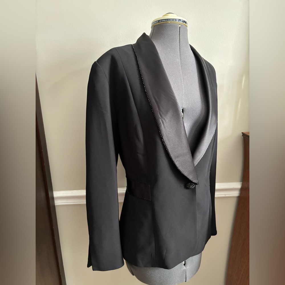 Vintage Sandra Darren Satin pantsuit with beading